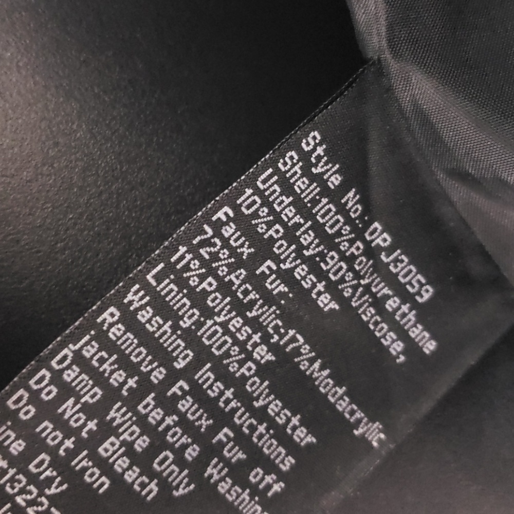 Black Faux Fur Faux Leather Jacket - Picture 6 of 6